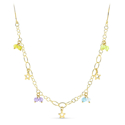 Gargantilla Piedras Color de oro amarillo 18K