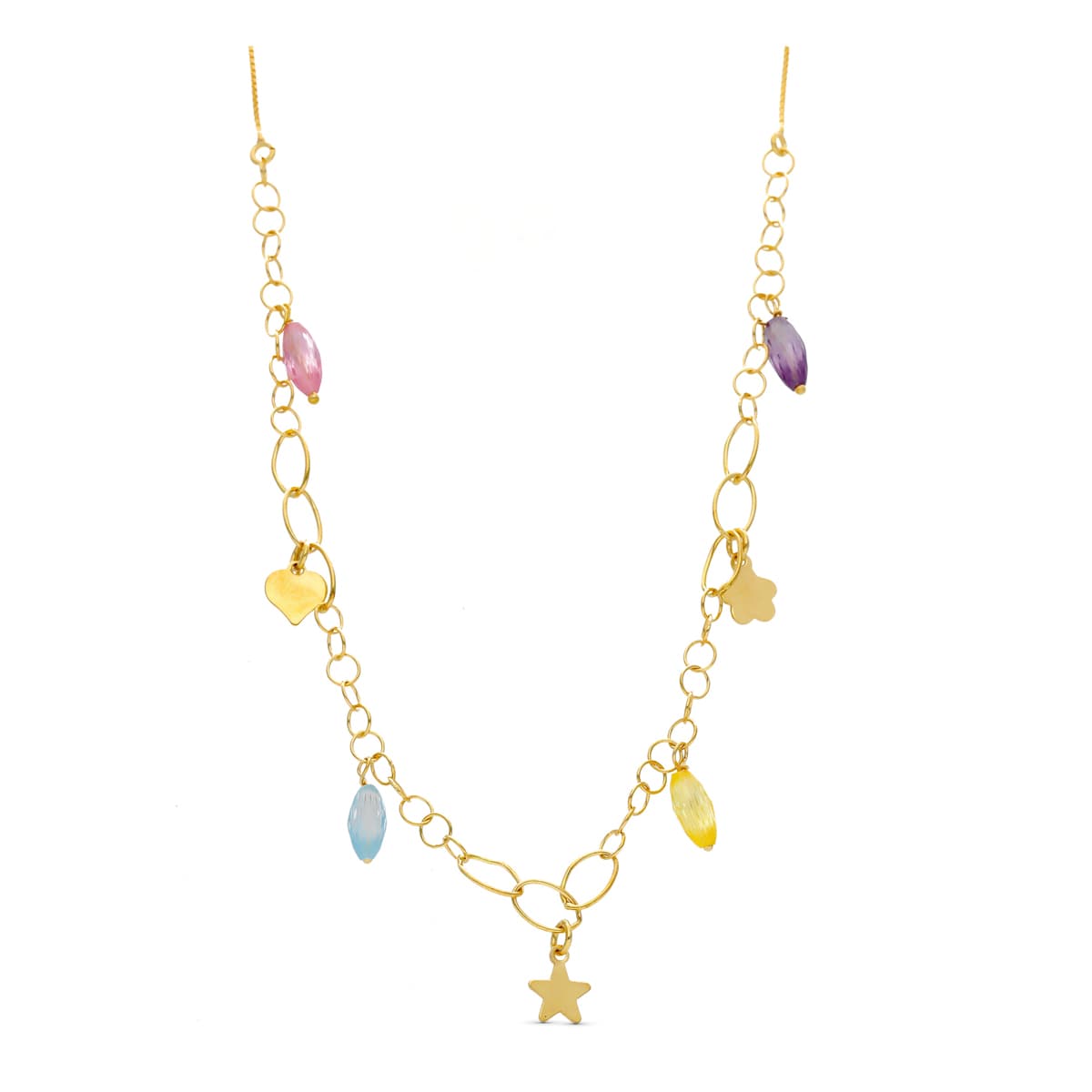 Gargantilla Piedras Color de oro amarillo 18K