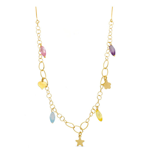 Gargantilla Piedras Color de oro amarillo 18K