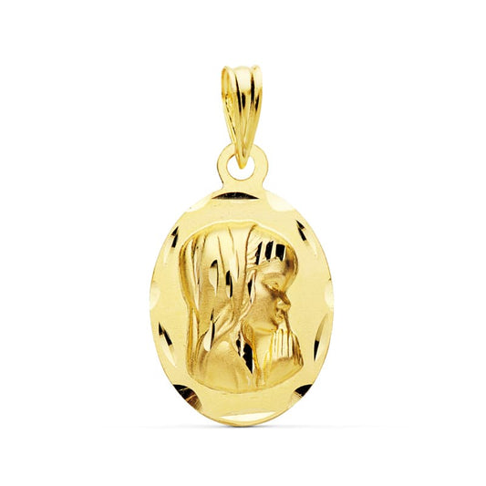 Medalla Virgen Niña 19 x 12 mm de oro amarillo 18K