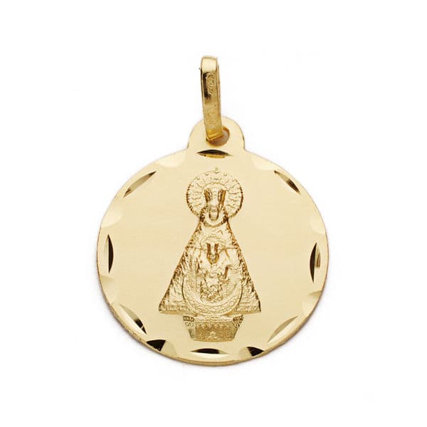 Medalla Virgen de Tiscar 18 mm de oro amarillo 18K