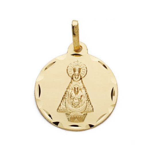 Medalla Virgen de Tiscar 18 mm de oro amarillo 18K