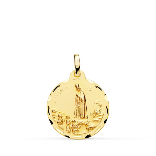 Medalla Virgen de Fatima 18 mm de oro amarillo 18K