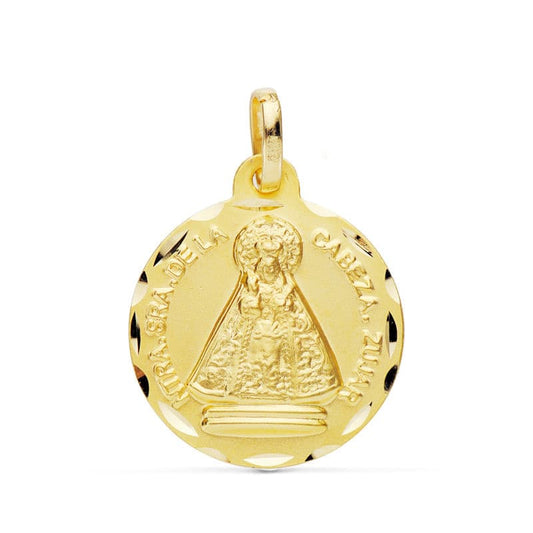 Medalla Virgen de la Cabeza de Zujar 18 mm de oro amarillo 18K