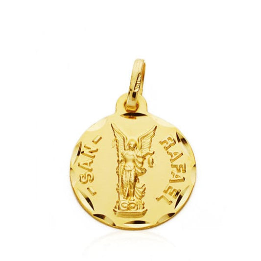 Medalla San Rafael 16 mm de oro amarillo 18K