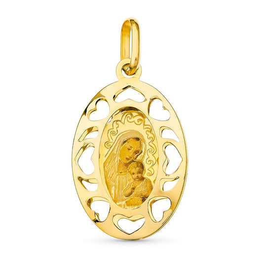 Medalla Esmalte 26 x 16 mm de oro amarillo 18K