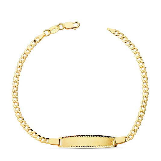 Pulsera Esclava Hueca Barbada 17 cm de oro amarillo 18K