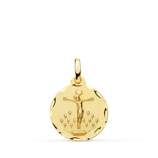 Medalla Cristo de la Laguna Tallada 16 mm de oro amarillo 18K