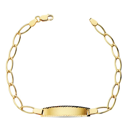 Pulsera Esclava Bilbao Hueca 17 cm de oro amarillo 18K