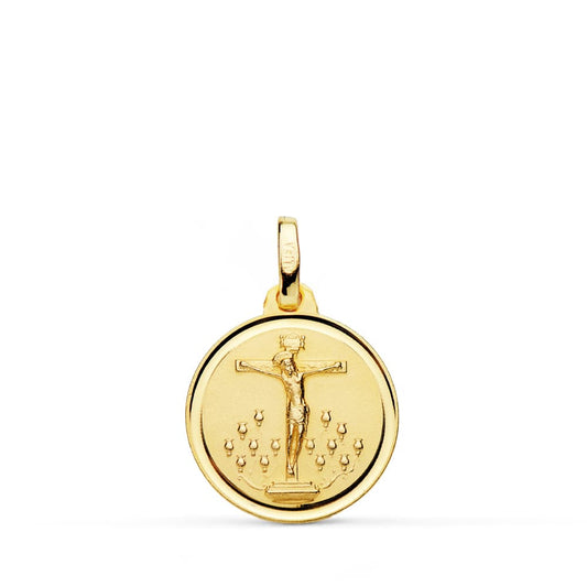 Medalla Cristo de la Laguna Bisel 18 mm de oro amarillo 18K