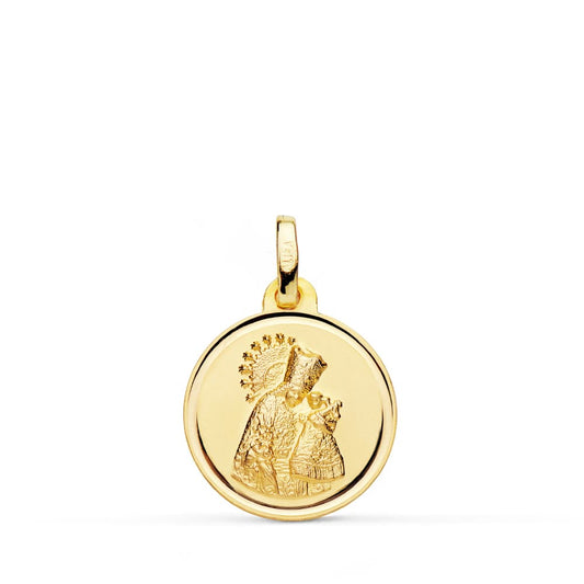 Medalla Virgen de Los Desamparados Bisel 16 mm de oro amarillo 18K