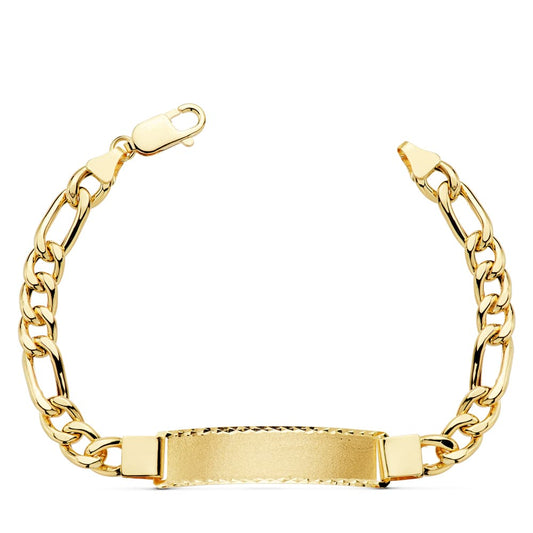 Pulsera Esclava Cartier Hueca Ancho: 7 mm. Largo: 21,5 cm Placa Chapa: 42 x 10 mm de oro amarillo 18K