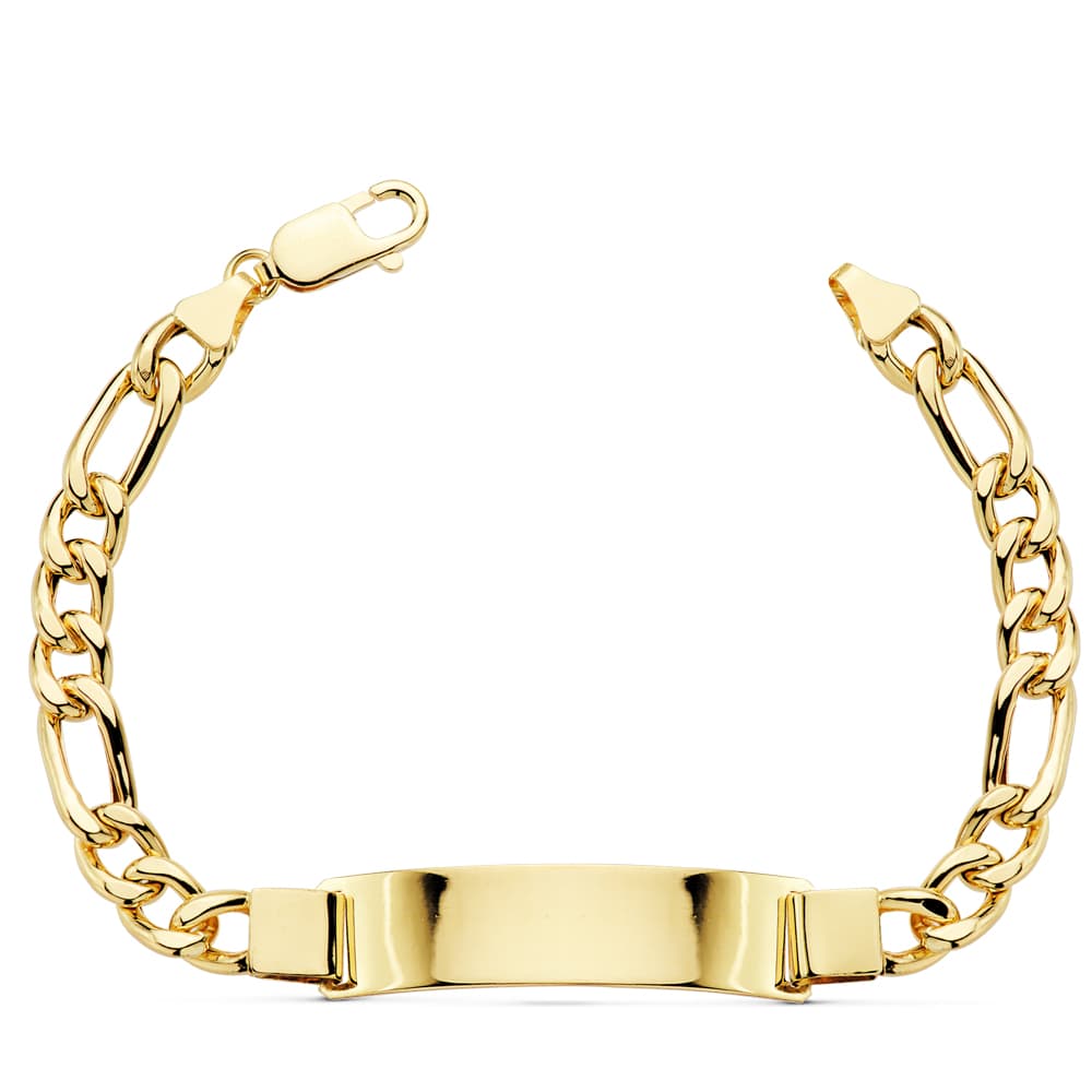Pulsera Esclava Cartier Hueca Ancho: 7,5 mm. Largo: 21,5 cm Placa Chapa: 43 x 10 mm de oro amarillo 18K