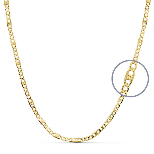 18K CADENA ORO AMARILLO CARTIER 3X1 HUECA. ANCHO: 2,5 MM. LARGO: 60 CM