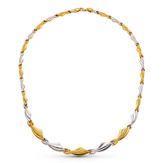 18K GARGANTILLA ESTAMPACION ORO BICOLOR 45CM