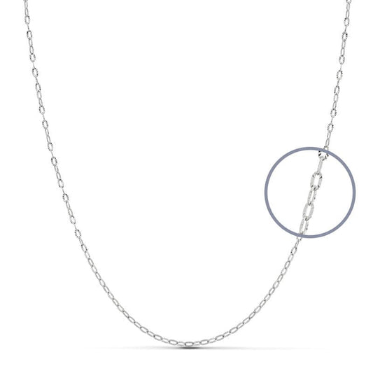 18K CADENA MACIZA ORO BLANCO 40CM 1.5 MM