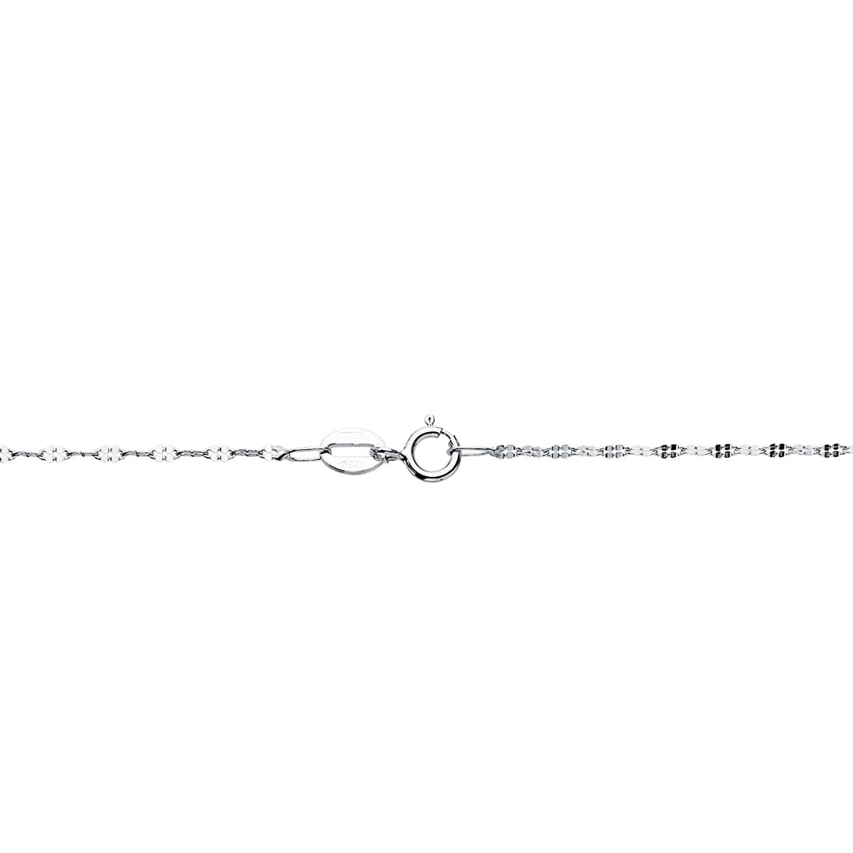 Cadena Maciza Eslabones Planos Tallados 1,5 mm 45 cm de oro blanco 18K
