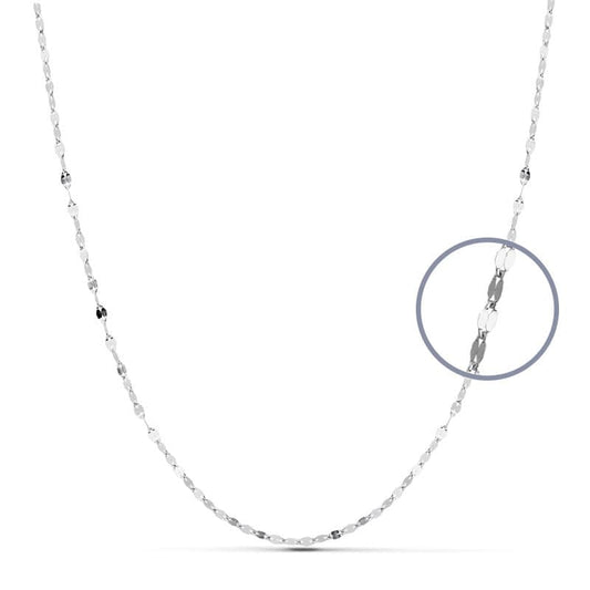 Cadena Maciza 40 cm 1,8 mm de oro blanco 18K