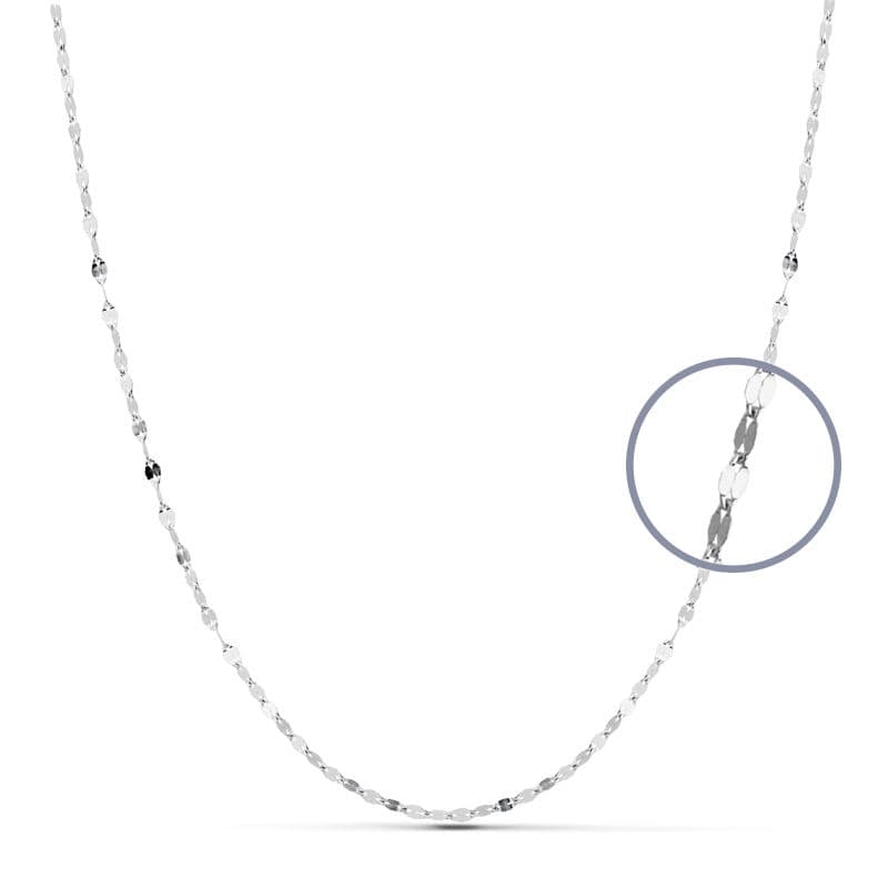 18K CADENA MACIZA ORO BLANCO 45CM 1.8 MM