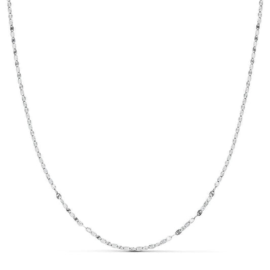 Cadena Maciza Diamantada 45 cm 1,5 mm de oro blanco 18K