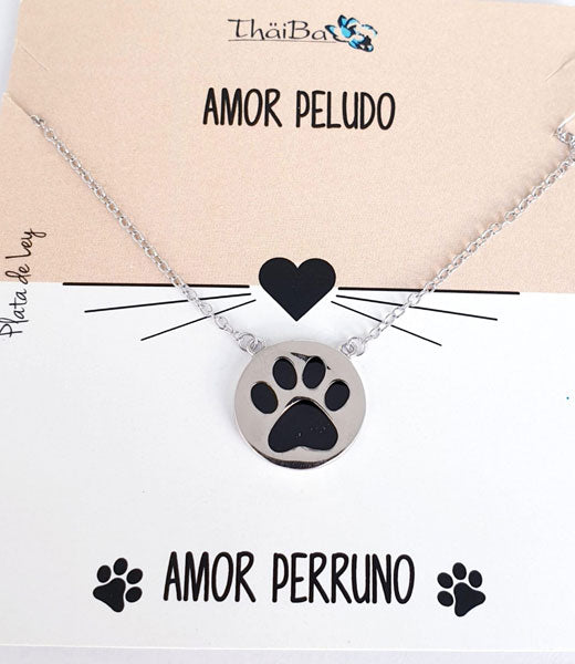 Joyas Con Mensaje - Coll562 Collar Huella Perrito - Senora