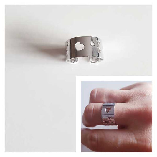 Anillos De Plata - 3474 Anillo Corazones Thaiba - Senora