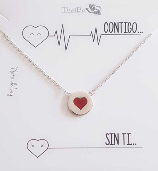 Joyas Con Mensaje - Coll704 Collar Vive Corazon - Senora