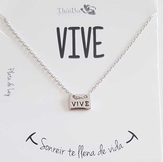 Joyas Con Mensaje - Coll708 Collar Vive - Senora