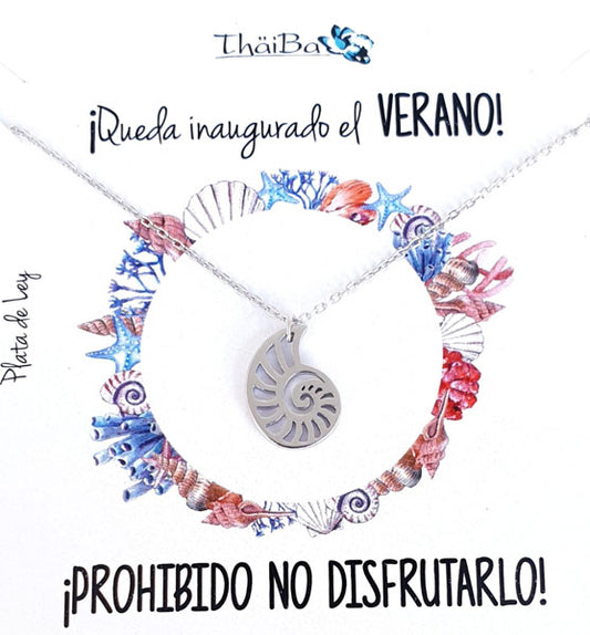 Joyas Con Mensaje - Coll693 Collar Vive - Caracola - Senora