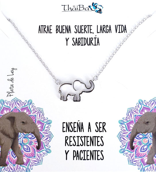 Joyas Con Mensaje - Coll662 Collar Vive - Elefante - Senora