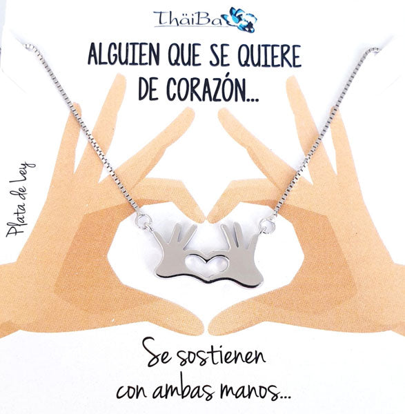 Joyas Con Mensaje - Coll647 Collar Vive - Manos - Senora