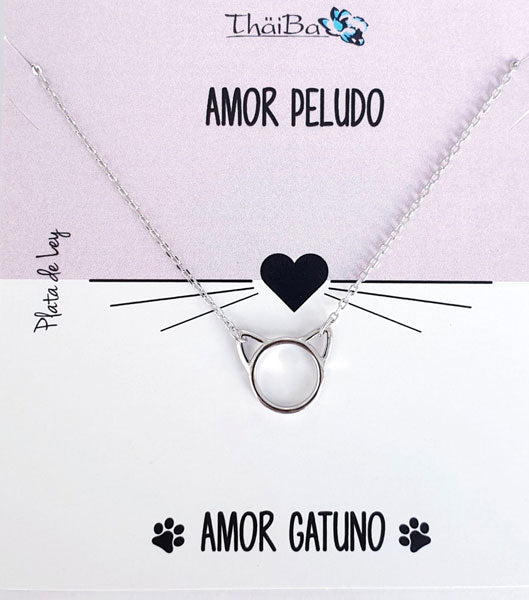 Joyas Con Mensaje - Coll660 Collar Vive - Gato - Senora