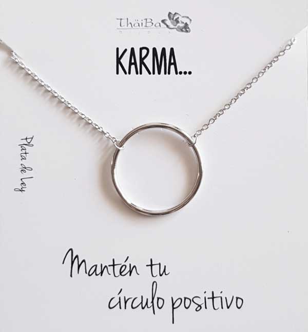 Joyas Con Mensaje - Coll559 Collar Vive - Karma - Senora
