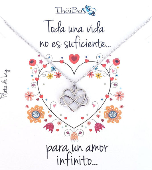 Joyas Con Mensaje - Coll553 Collar Corazon Infinit - Senora