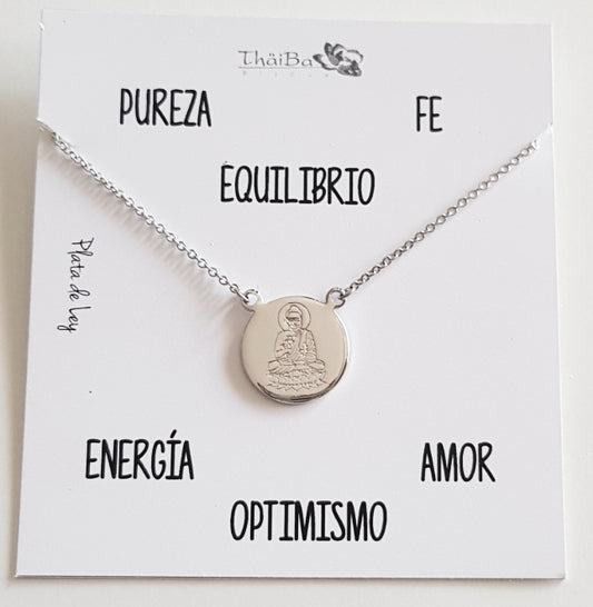 Joyas Con Mensaje - Coll498 Collar Vive - Budha - Senora