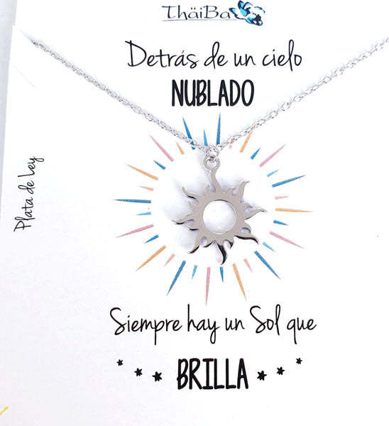 Joyas Con Mensaje - Coll591 Collar Vive - Sol - Senora