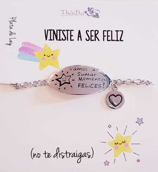 Joyas Con Mensaje - Z2932 Pulsera Felicidad - Senora