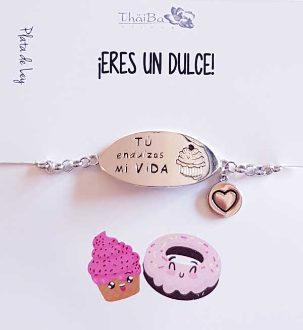 Joyas Con Mensaje - Z2916  Pulsera Cup Cake - Senora