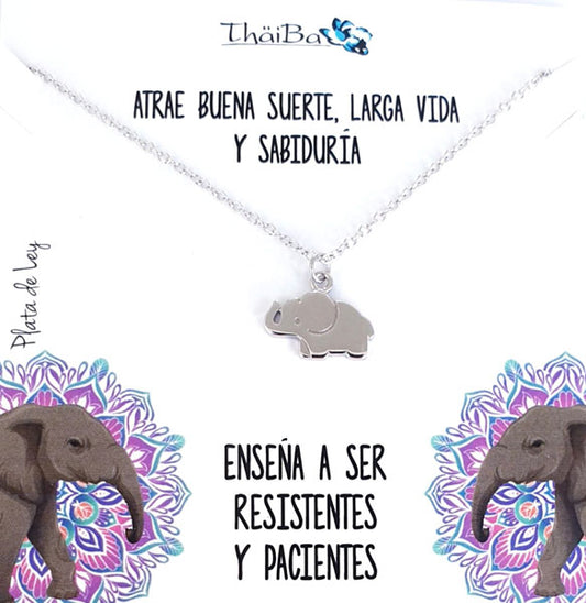 Joyas Con Mensaje - Coll554 Collar Vive - Elefante - Senora