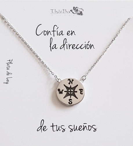 Joyas Con Mensaje - Coll549 Collar Vive-Rosa Vient - Senora