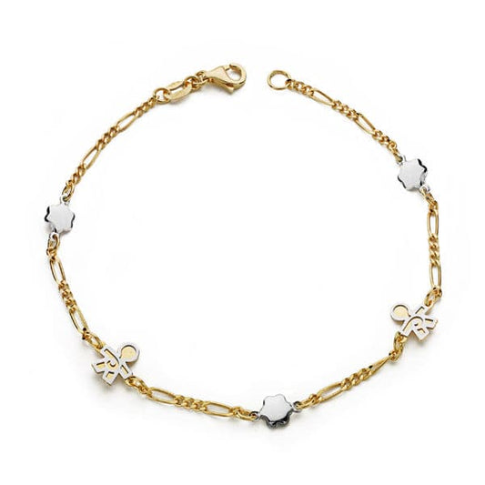 Pulsera Bicolor Niños 19 cm 18K