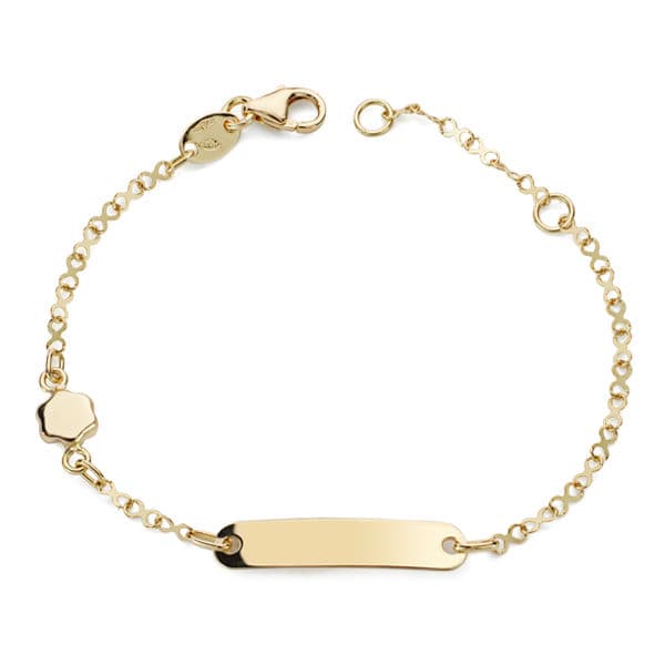 Pulsera Esclava Motivo Flor 14 cm de oro amarillo 18K