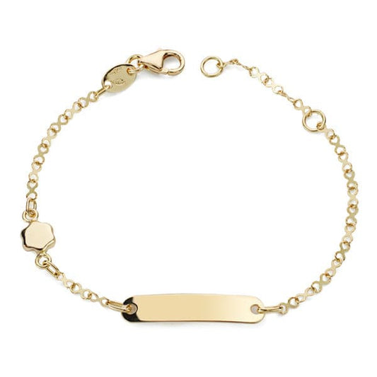 Pulsera Esclava Motivo Flor 14 cm de oro amarillo 18K
