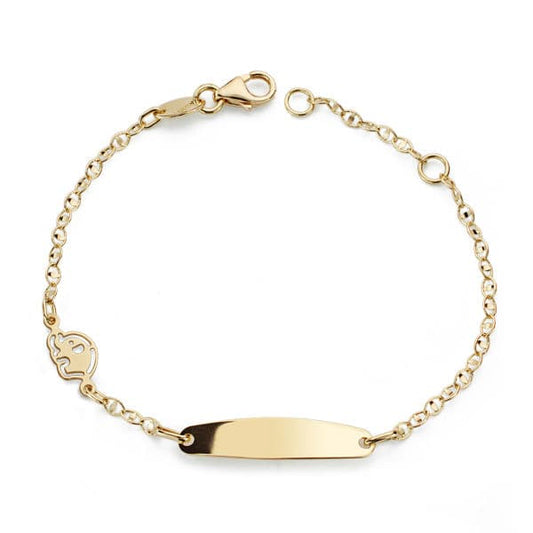 Pulsera Esclava Elefante 14 cm de oro amarillo 18K