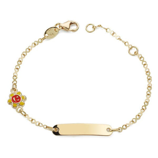 Pulsera Esclava Sol Esmalte 14,5 cm de oro amarillo 18K