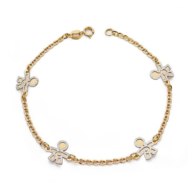Pulsera Bicolor Niños 19,5 cm 18K