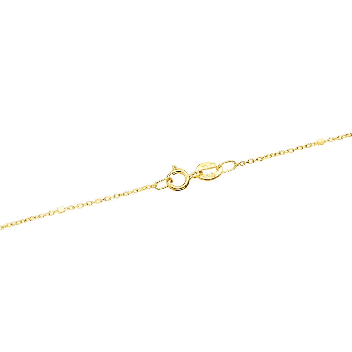 18K CADENA ORO AMARILLO HUECA COMBINADA FORZADA Y CUBOS. LARGO 40CM ANCHO 1 MM