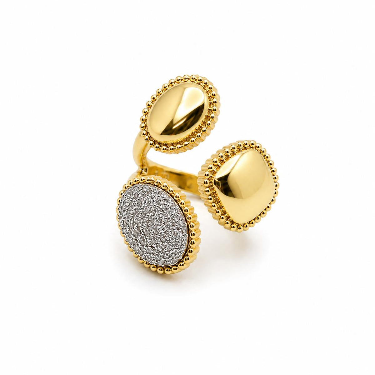 Anillo venus de aleación de metales con baño de oro de 14 quilates - Joyería Zafir