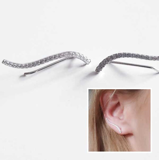 Pendientes Trepadores - 3826 Trepador Curve Plata - Senora