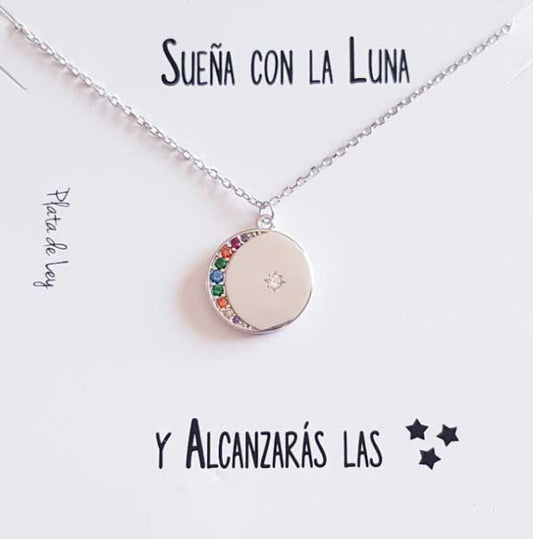Joyas Con Mensaje - 3737 Collar Luna Multicolor - Senora